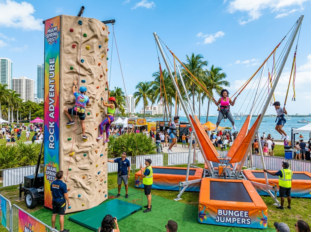 Mobile Rock Climbing Wall & 4-Station Bungee